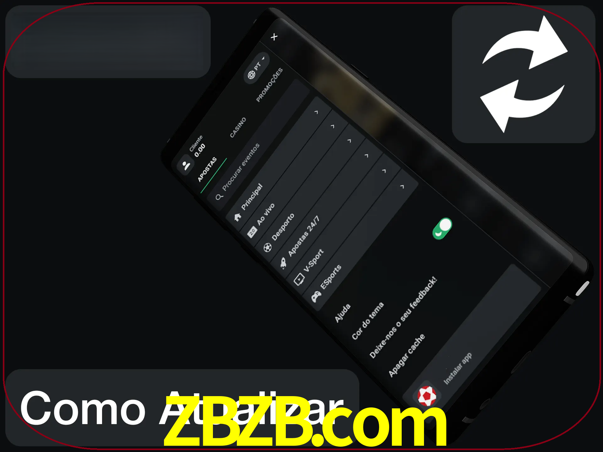 O aplicativo é atualizado automaticamente quando você faz o login.
