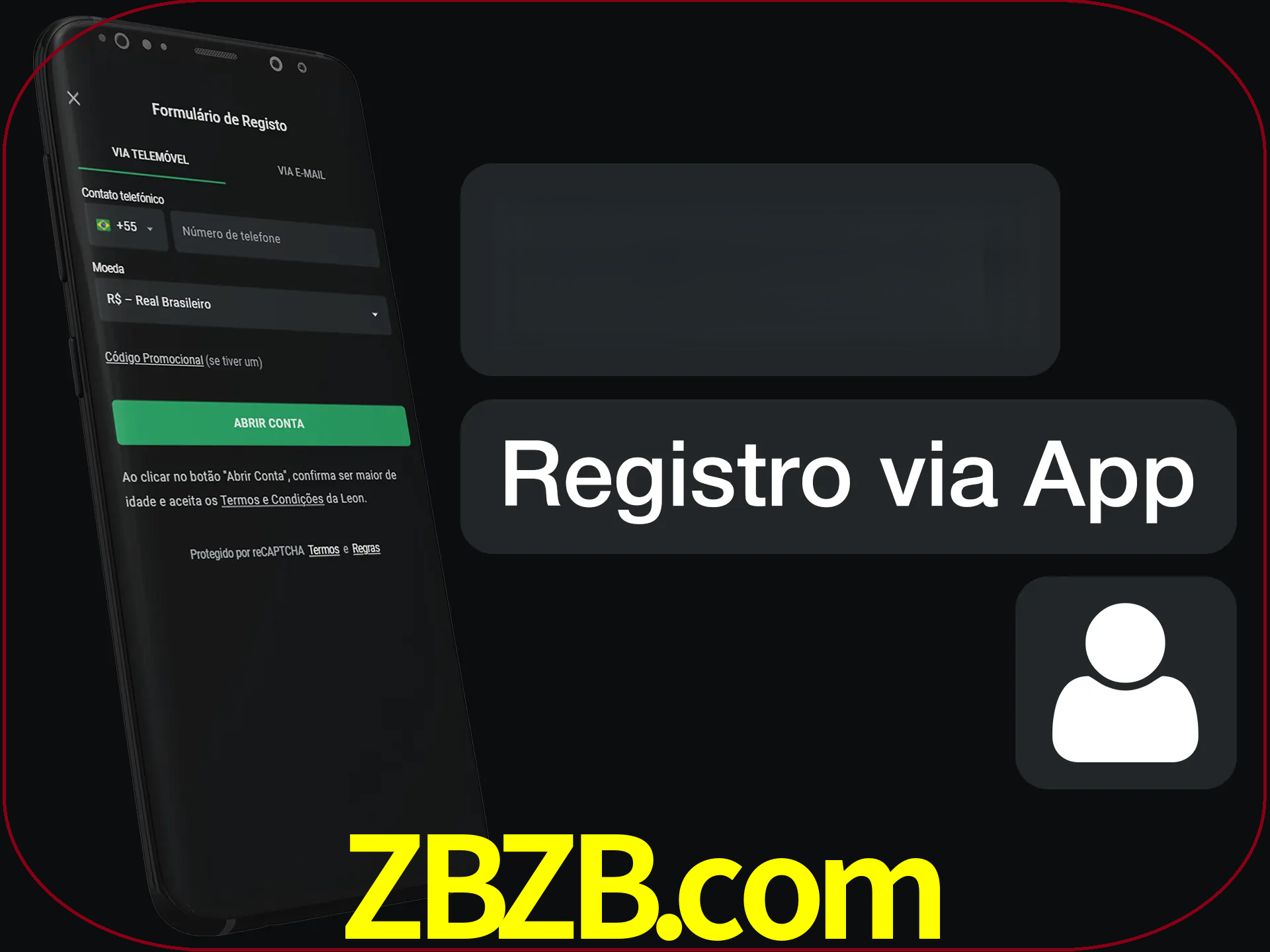 Registre-se com duas etapas usando o aplicativo.