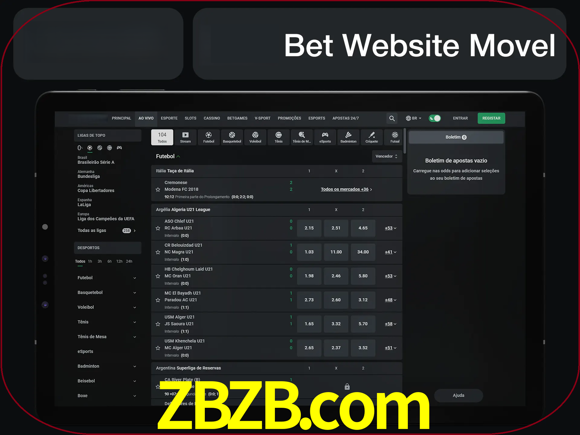 Use nosso website em qualquer dispositivo.