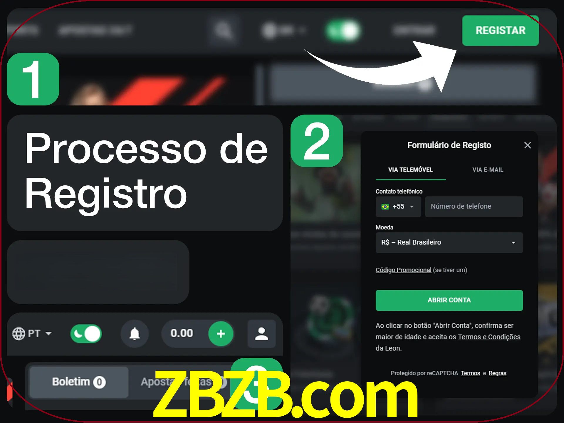 O processo de registro na LeonBet é simples.