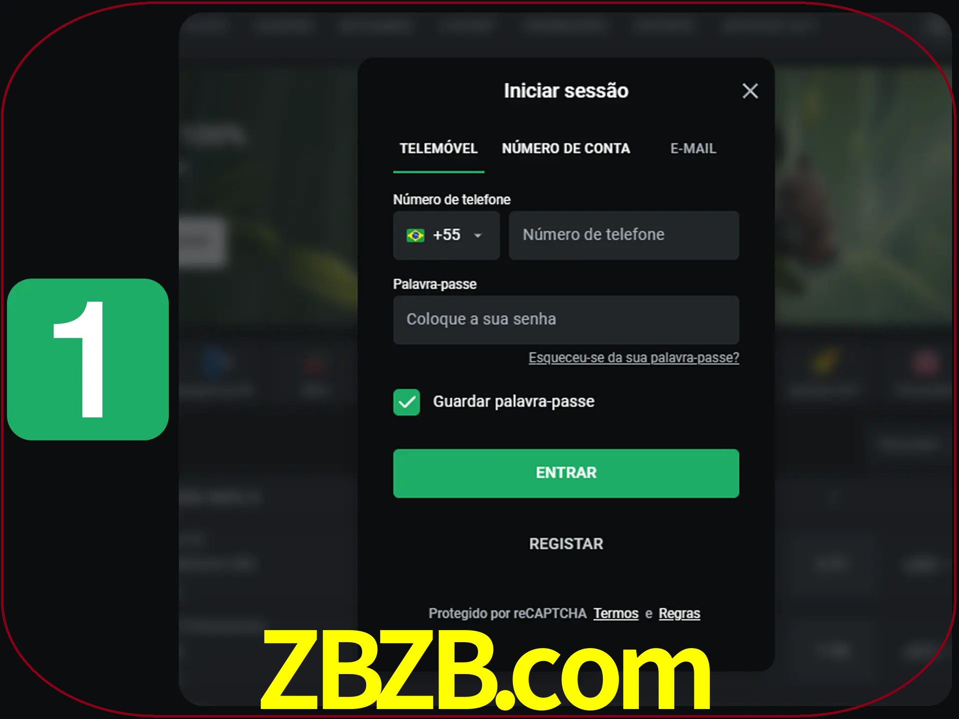Clique no botão Entrar.